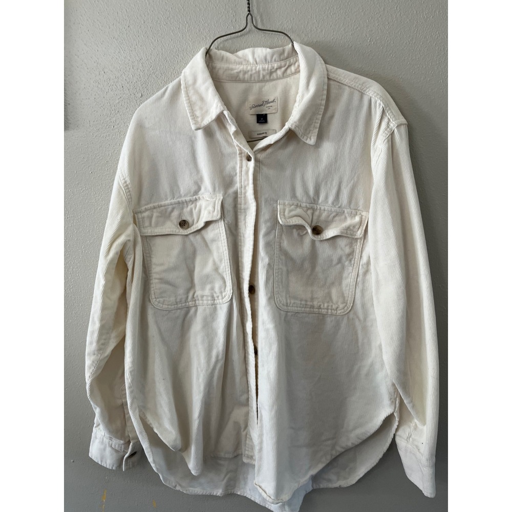 UNIVERSAL THREAD Corduroy Shirt Oversized Shacket Womens M Cream Off White Top